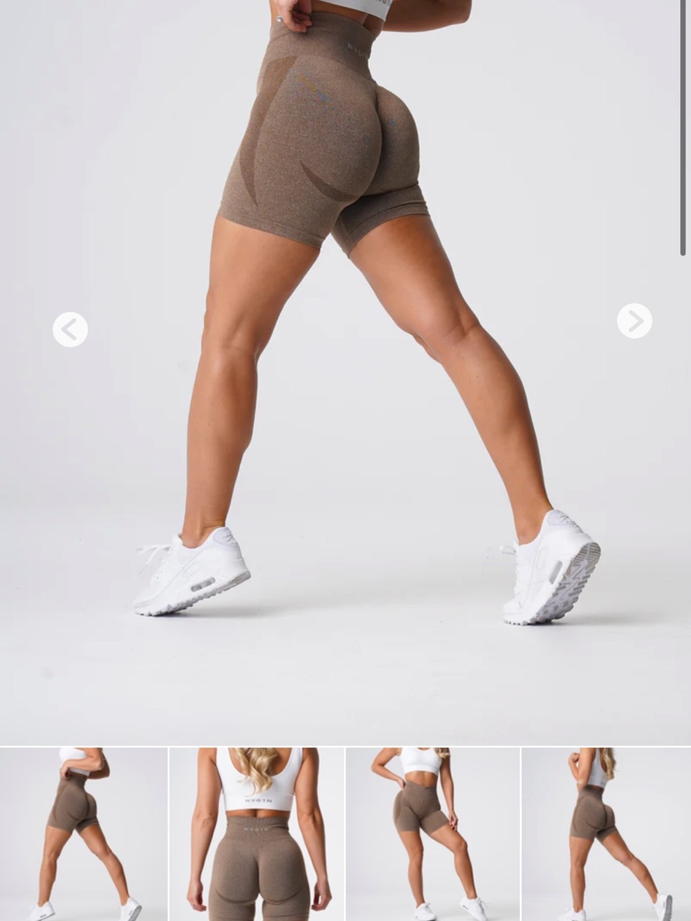 NVGTN High-Waist Seamless Bike Shorts in Mocha